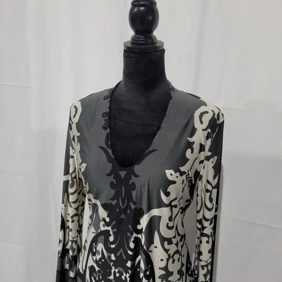 OLIAN Women's Gray Multi Monique Printed Maternity Tunic Q361601 Sz Large - Picture 4 of 9